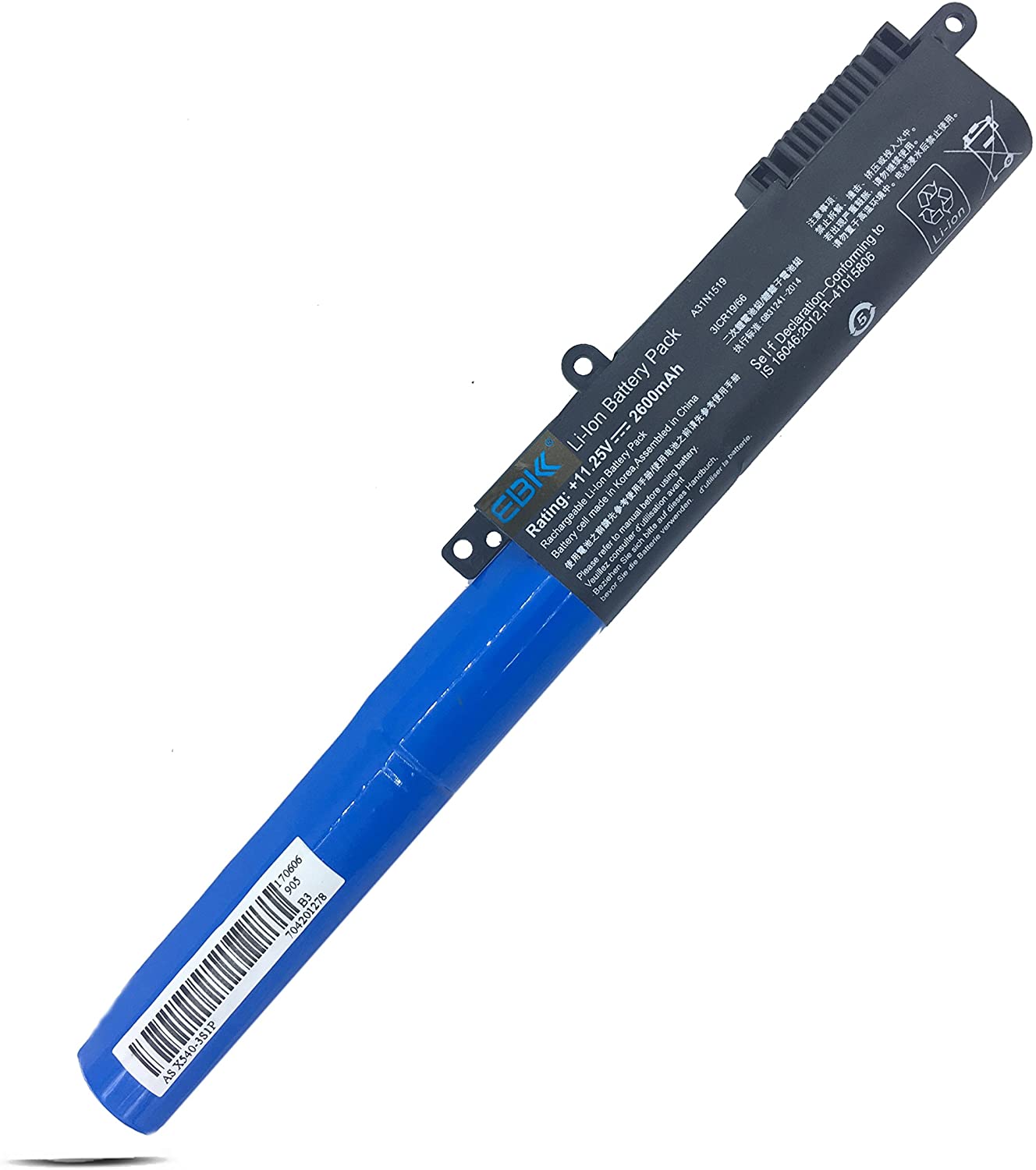Battery for ASUS X540S,X540L,X540LA-SI302,X540SA,X540S, (A31N1519)