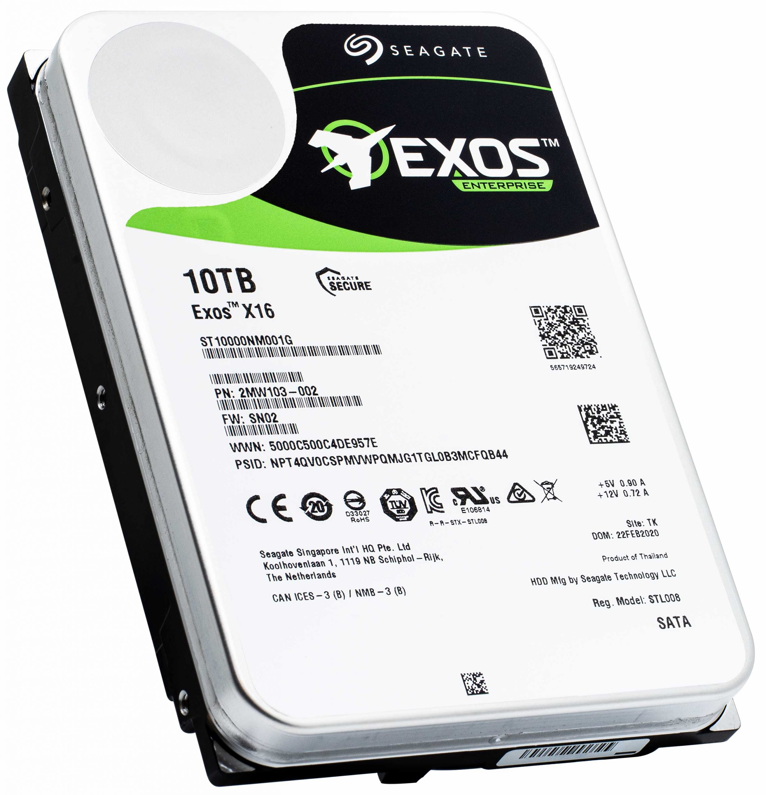 Seagate Exos X16 ST10000NM001G 10TB HDD; 3.5″