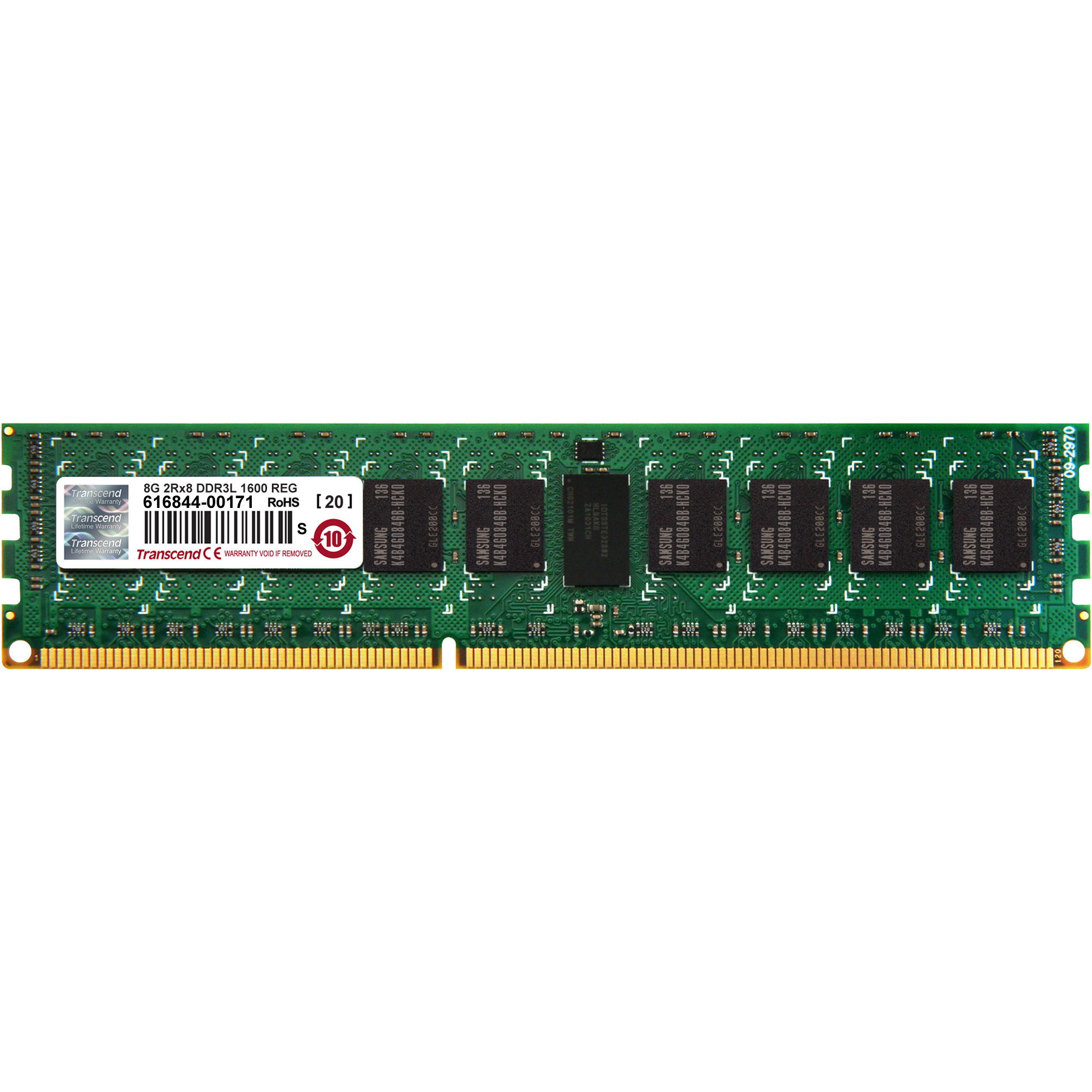 Transcend 8GB Registered ECC DDR3L-1600 Low-Voltage 240-Pin