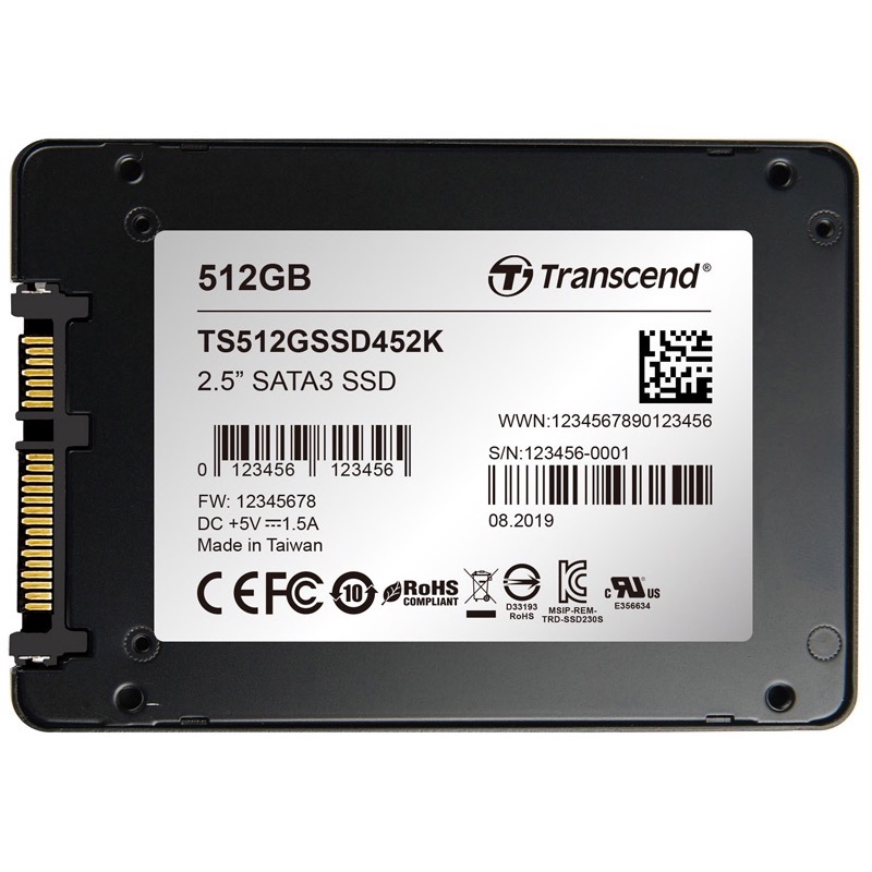 Transcend SSD452K Series 512GB 2.5″ SATA 6Gb/s High Endurance Solid State Drive